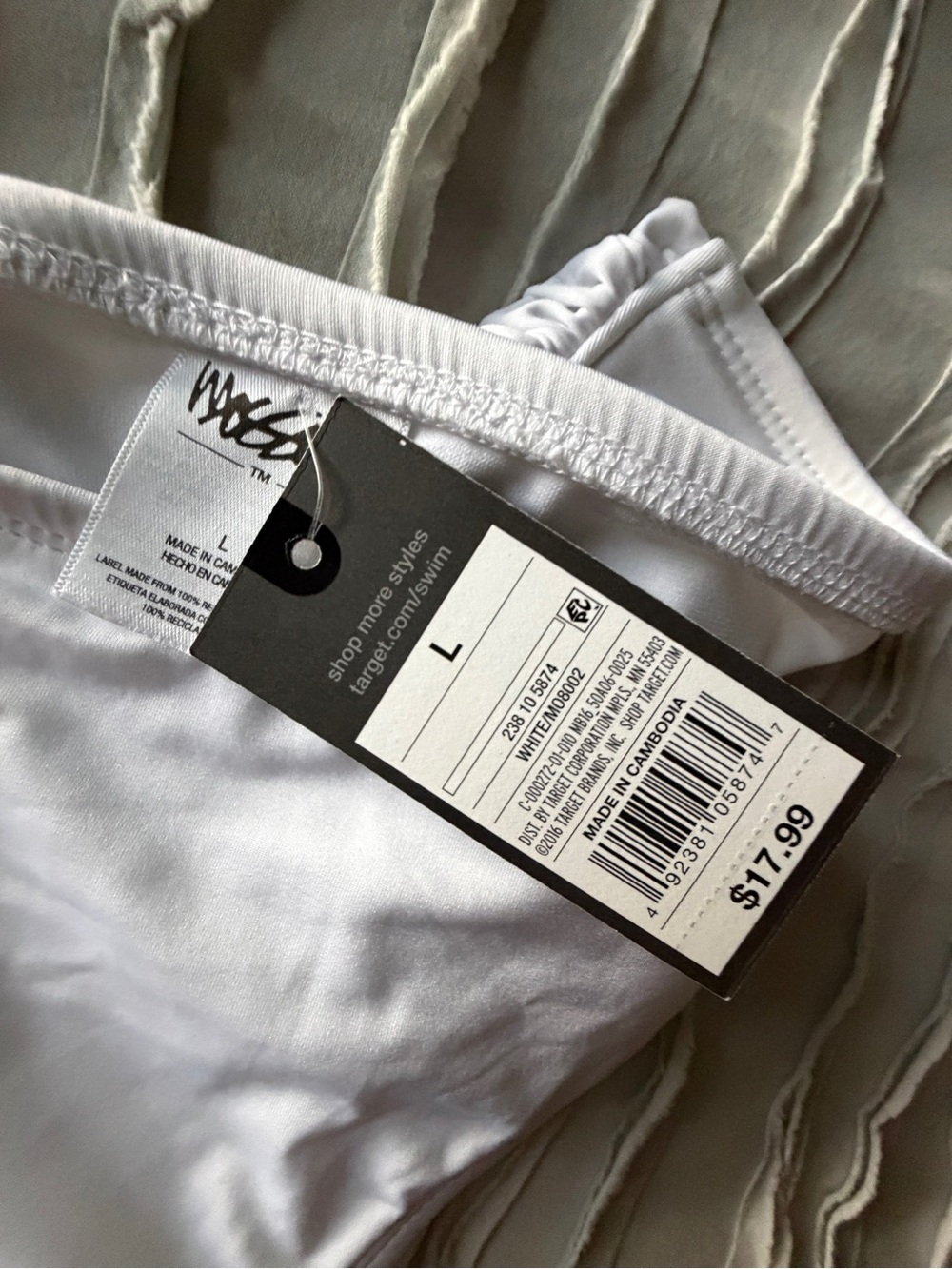 NWT Target (L) Hipster Bikini Swim Bottom White - Picture 4 of 4